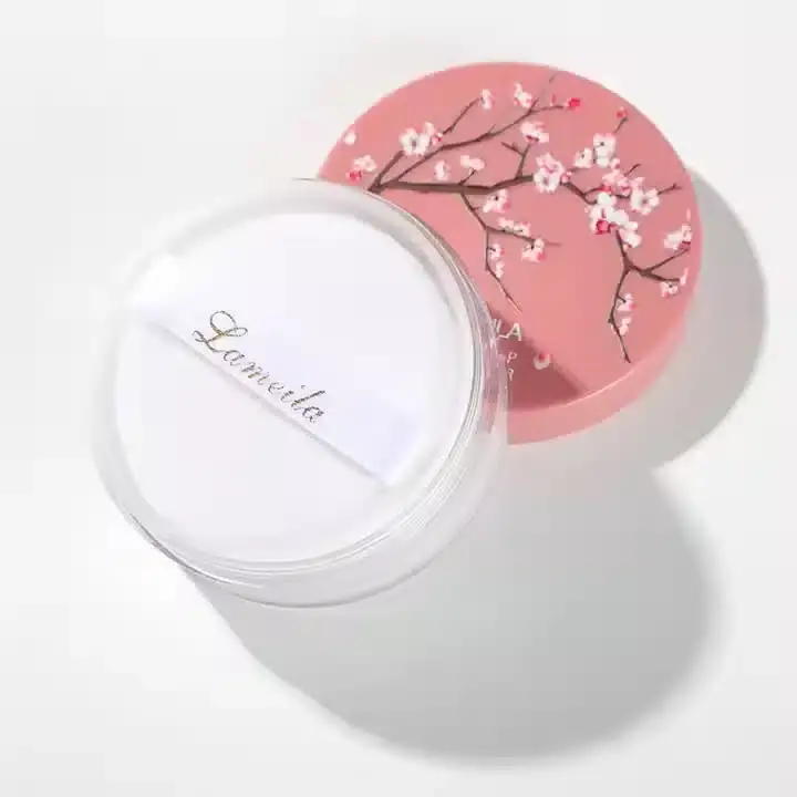 Open Lameila Setting Powder 03 with puff, presented alongside another small powder container. - thumbnail