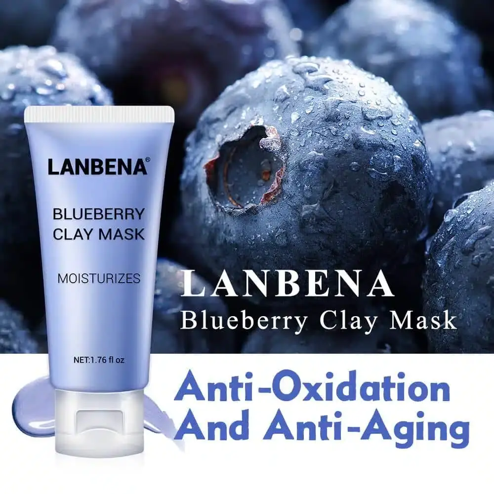 Close-up of the Breylee LANBENA Blueberry Clay Mask jar, showing its smooth, vibrant purple-blue texture. - thumbnail