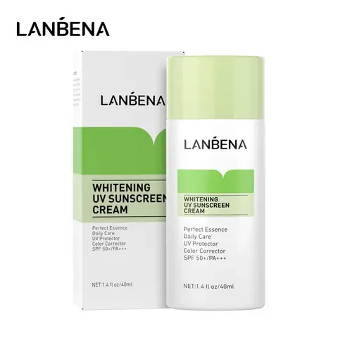 Lanbena Green Whitening UV Sunscreen Cream SPF50+++ 40ml tube, clearly showing the front label.