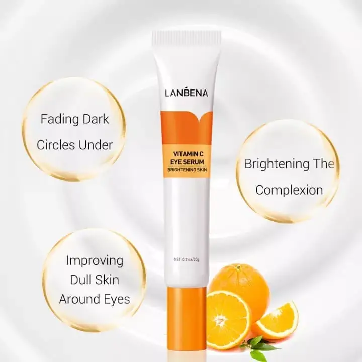 Hand applying Lanbena Vitamin C product onto skin, showing the smooth orange texture. - thumbnail