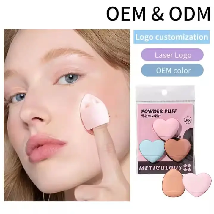 LMLTOP meticulous powder puffs (3pcs) neatly presented in clear retail packaging. - thumbnail