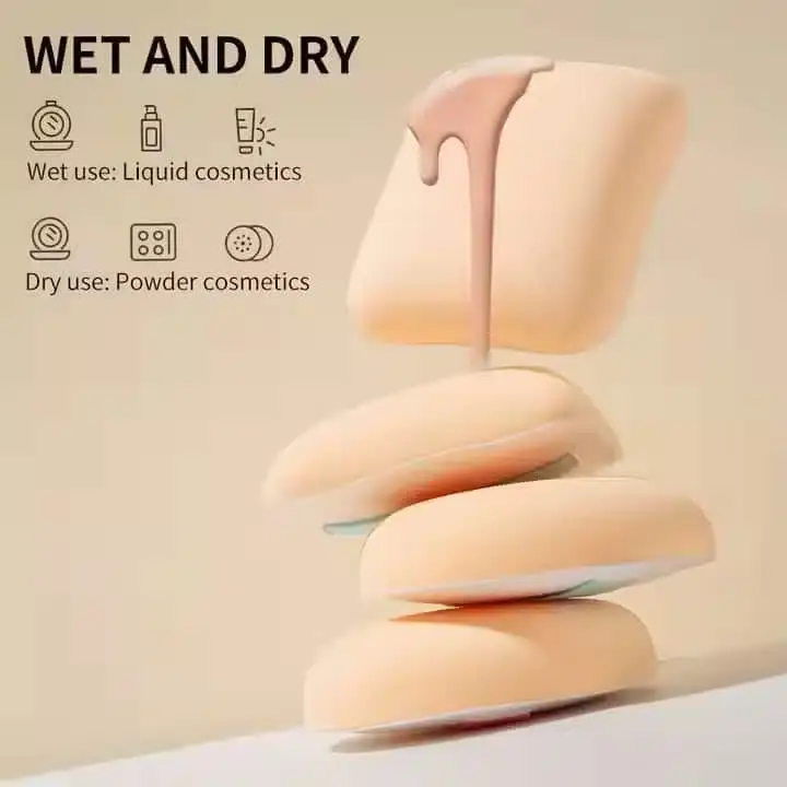 Close-up of a single LMLTOP pink powder puff, highlighting its plush, velvety texture. - thumbnail