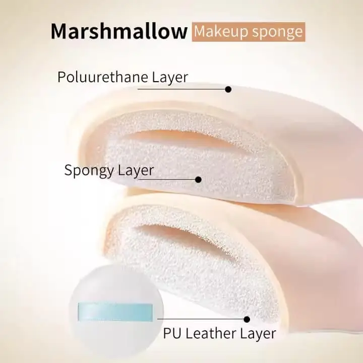 A single LMLTOP soft pink powder puff resting on a clean surface. - thumbnail