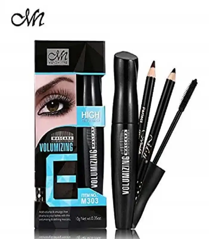 Two M.N Waterproof Mascara tubes: one standing upright and another lying horizontally on display. - thumbnail