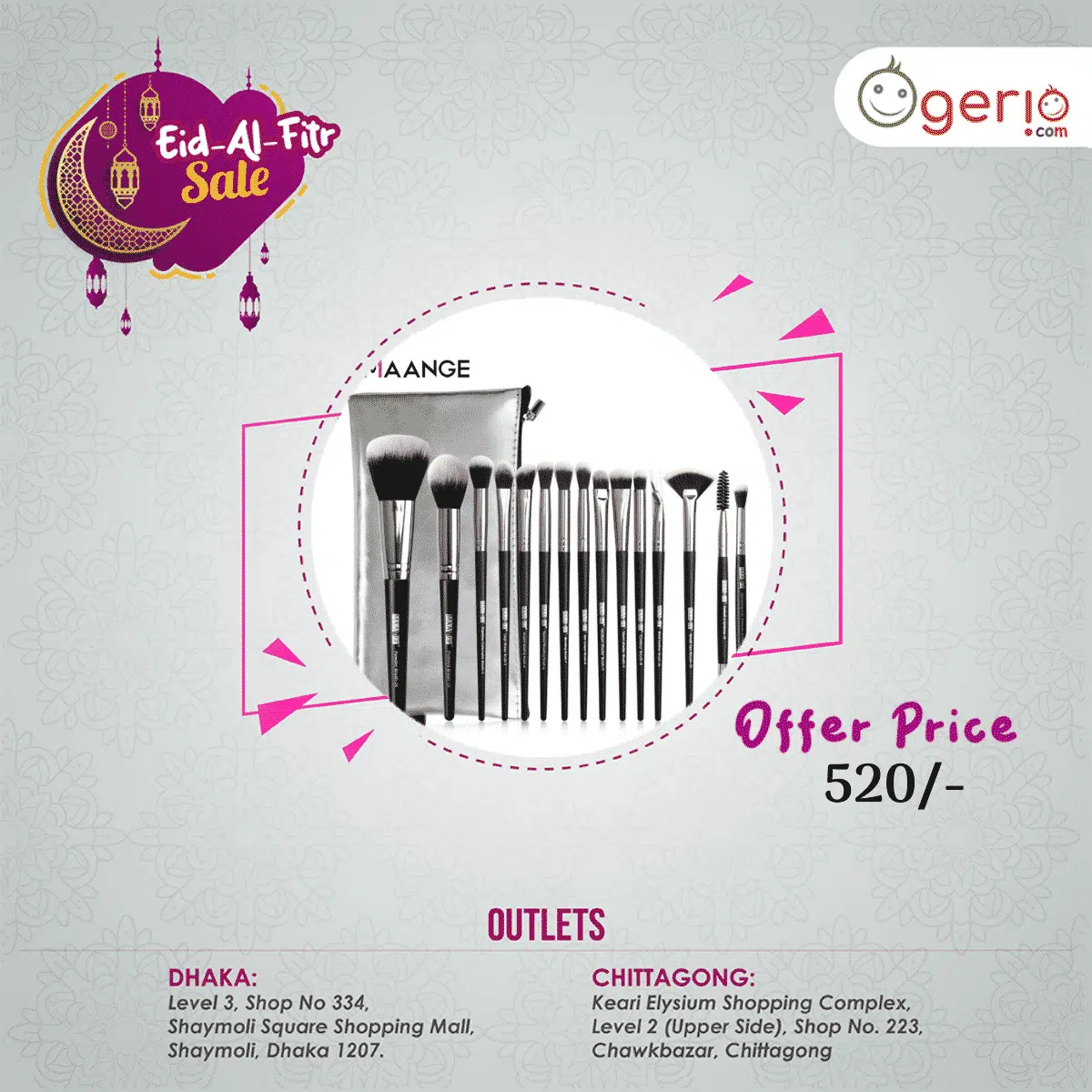 Maange 15-piece black makeup brush set, displayed upright in a sleek holder. - thumbnail