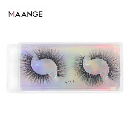 Maange 3D Mink reusable false eyelashes, two Y117 pairs in clear packaging on white.