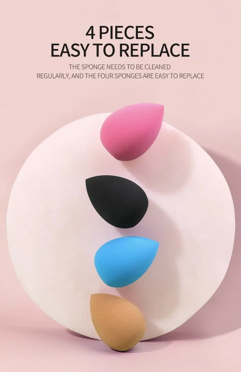 Demonstrating Maange beauty sponge expansion: one dry and one noticeably expanded wet blending tool. - thumbnail