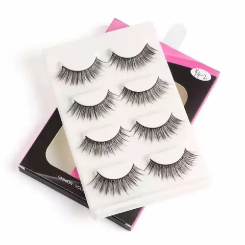 Maange False Eyelashes Y4-2, 4 pairs in clear retail packaging, showing black, voluminous lashes.