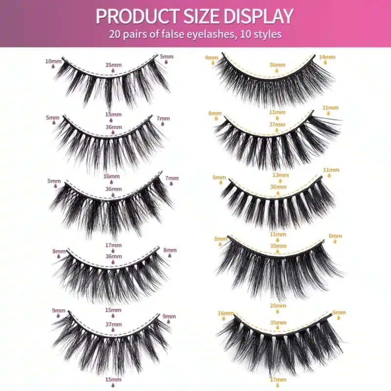 Close-up of Maange individual fluffy mink false eyelashes, showcasing dramatic black 3D/5D volume and texture. - thumbnail