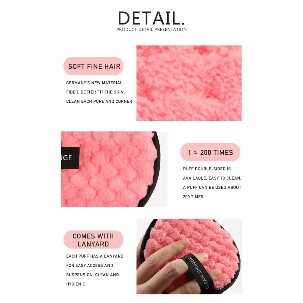 Multiple Maange white makeup remover sponges stacked, highlighting their reusable and eco-friendly design. - thumbnail