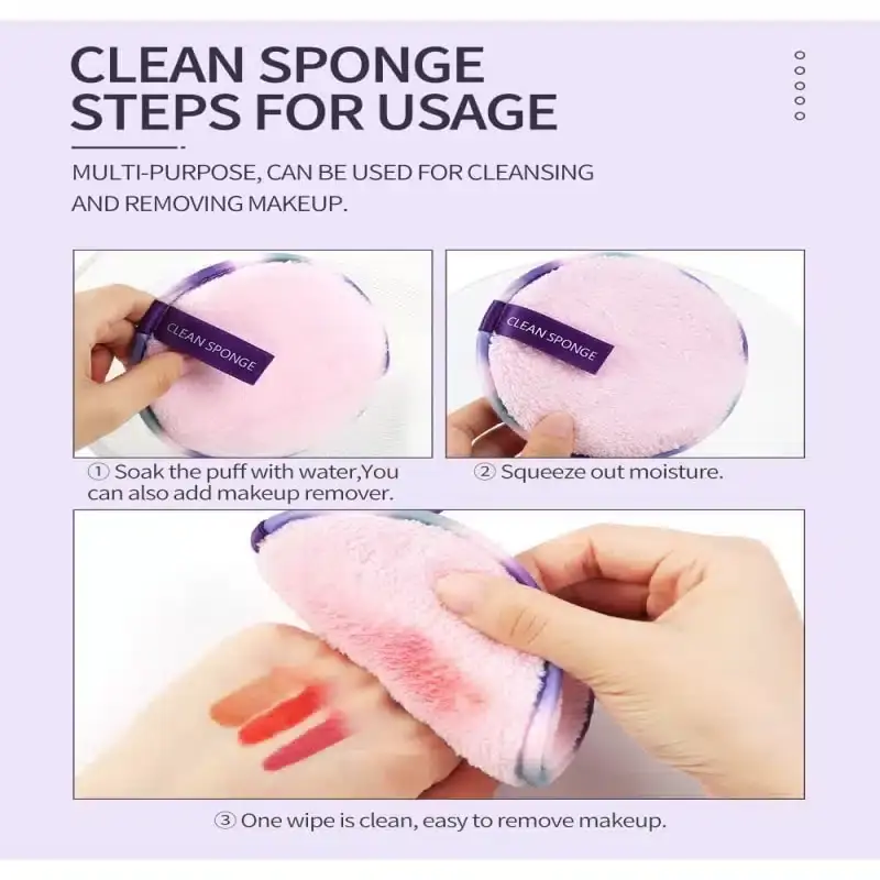 Close-up of a Maange makeup remover sponge showing its plush, microfiber texture. - thumbnail
