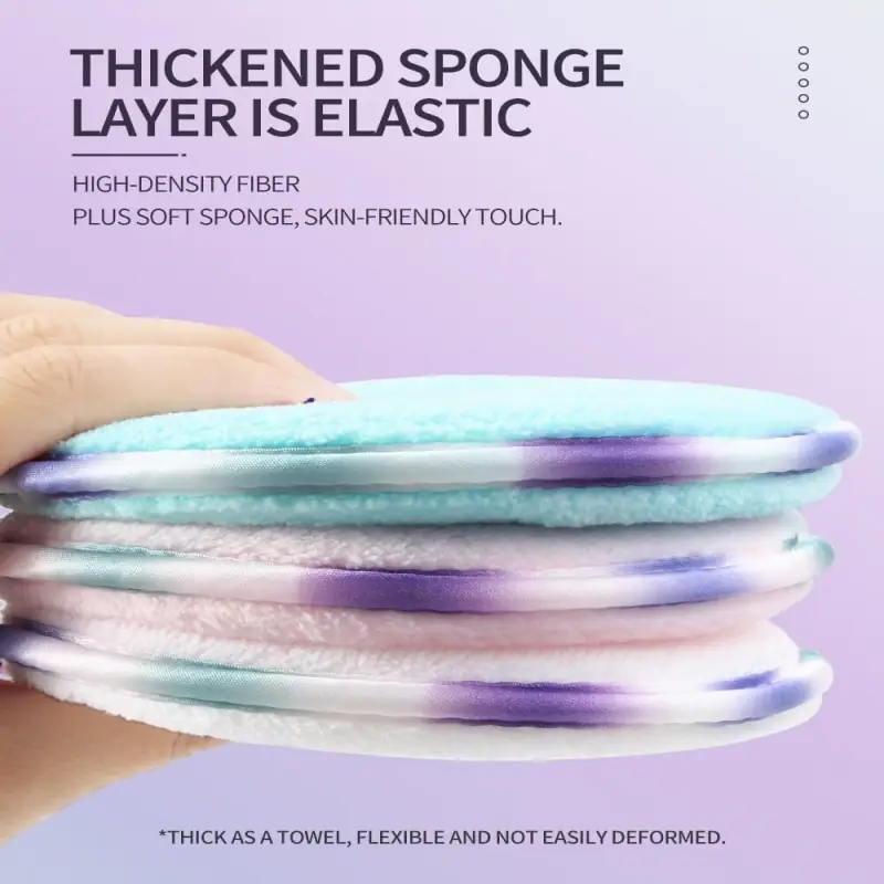 Maange makeup remover sponge 3-piece bundle in clear retail packaging, showing pastel sponges. - thumbnail