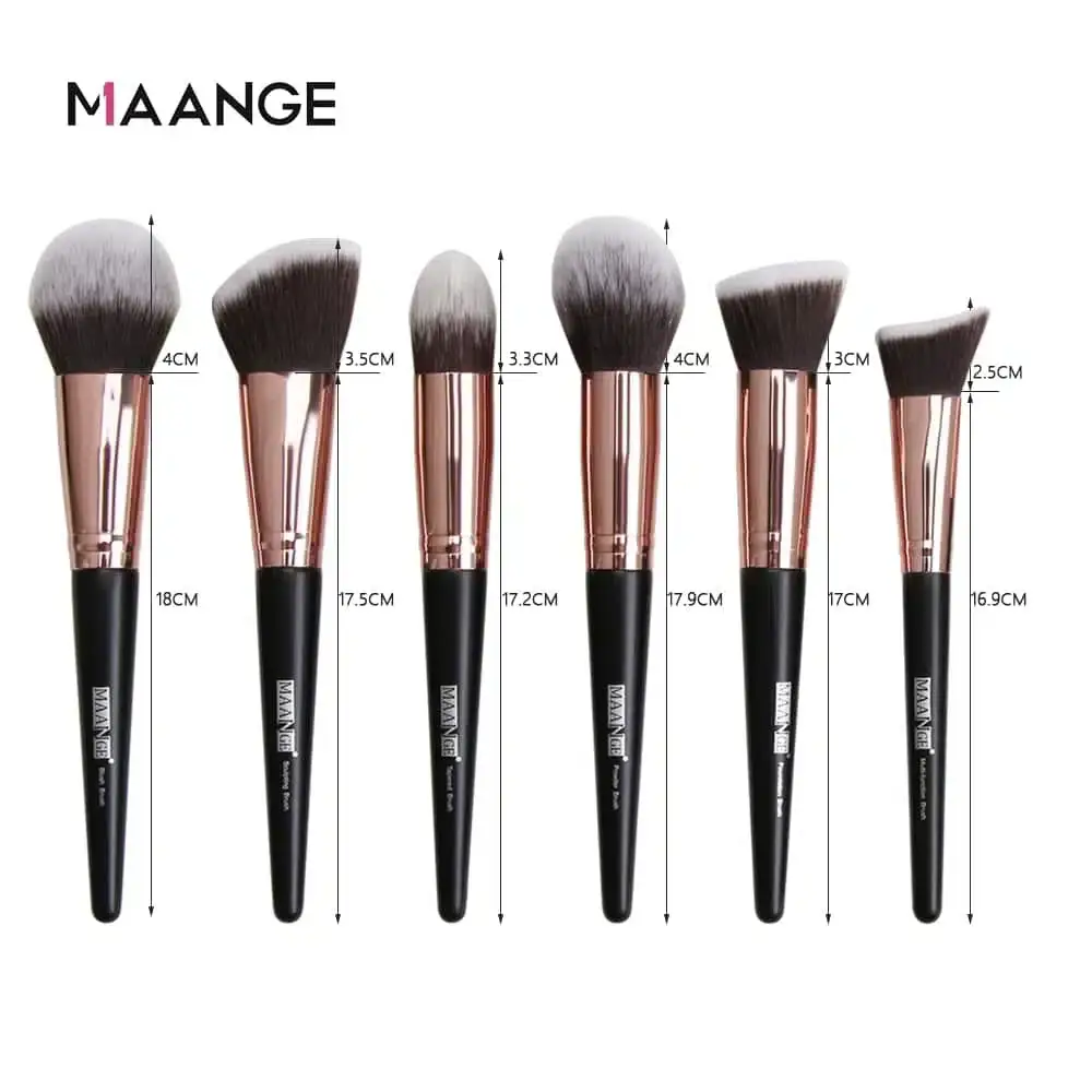 Close-up of Maange powder brush showing ultra-soft, dense, light beige bristles for smooth application. - thumbnail