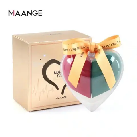 Maange Beauty Blender Kit featuring one pink teardrop and one green angled sponge.