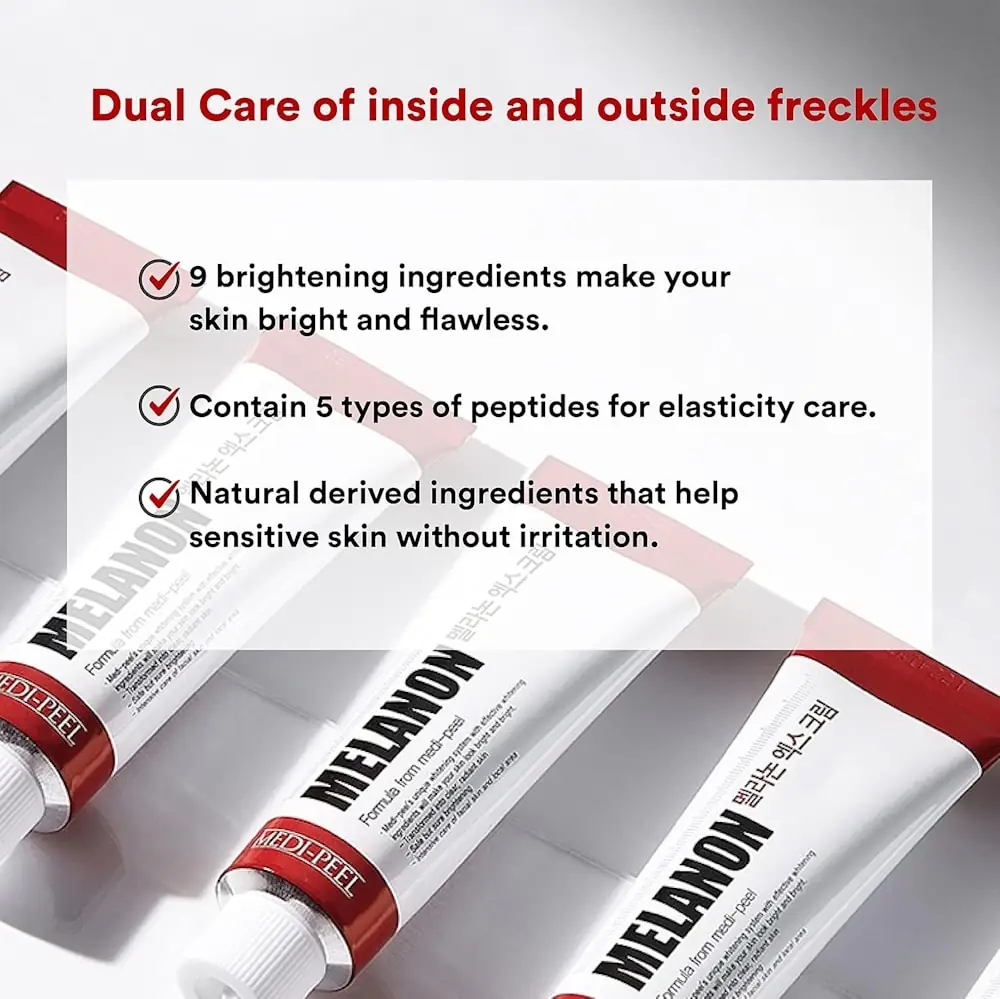 Close-up of Medipeel Melanon X cream tube showing purple gradient and 30ml volume. - thumbnail