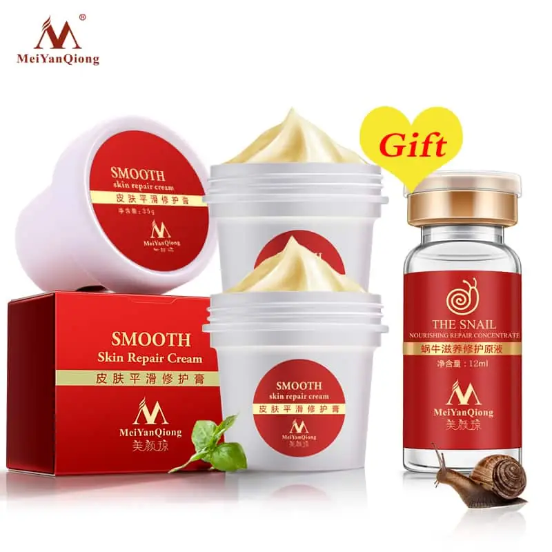 Meiyanqiong SMOOTH Skin Repair Cream swatch applied thinly on skin, showing its smooth consistency. - thumbnail