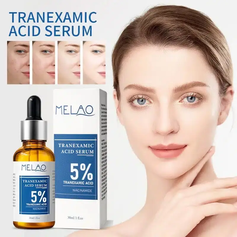 Melao Niacinamide serum with dropper held above, showing a clear liquid drop forming. - thumbnail