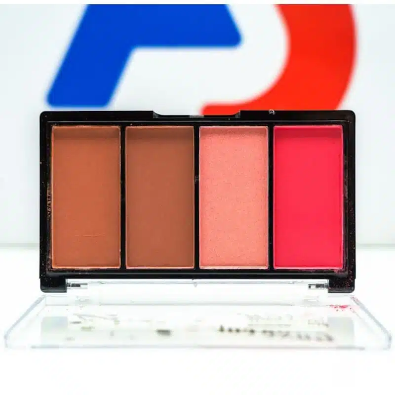 Sleek black Menow Blusher 4 Colors Luxe Color compact, showing brand logo, on white. - thumbnail