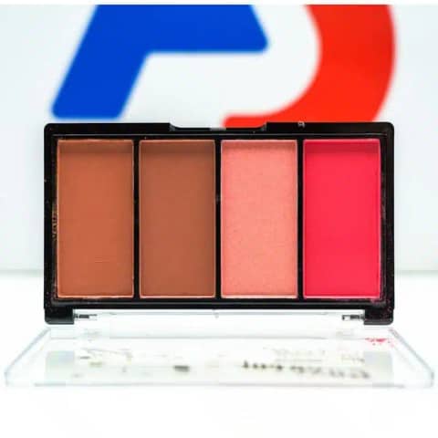 Sleek black Menow Blusher 4 Colors Luxe Color compact, showing brand logo, on white.