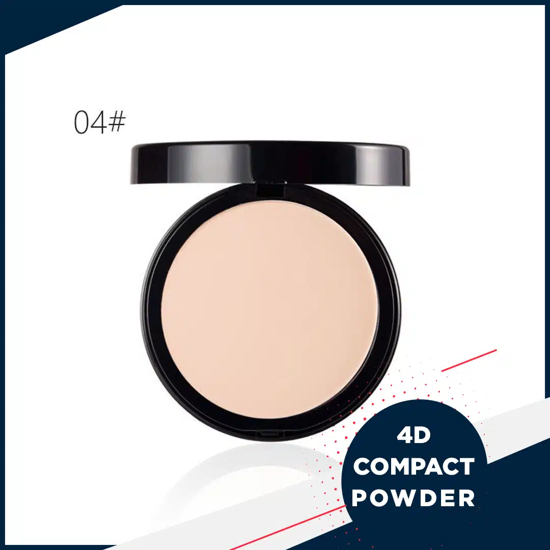 Menow Compact Powder 4d in a sleek black closed case with white branding, front view. - thumbnail