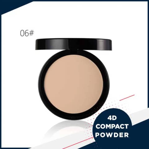 Menow 4D lightweight pressed powder compact case in sleek rose gold finish.