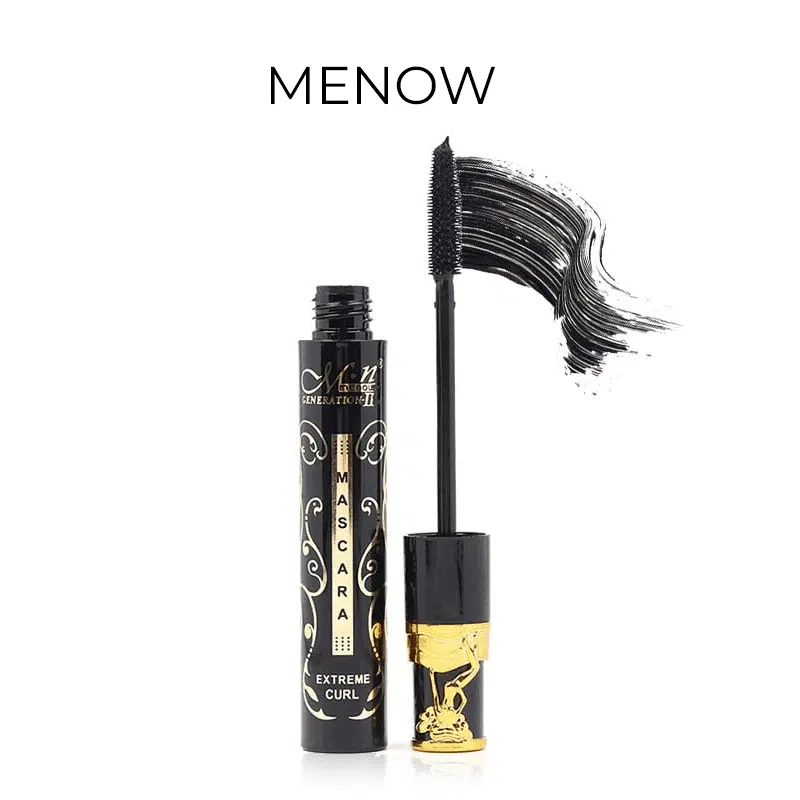Menow Extreme Curl Mascara Black Generation 2 in a sleek black tube, standing upright. - thumbnail
