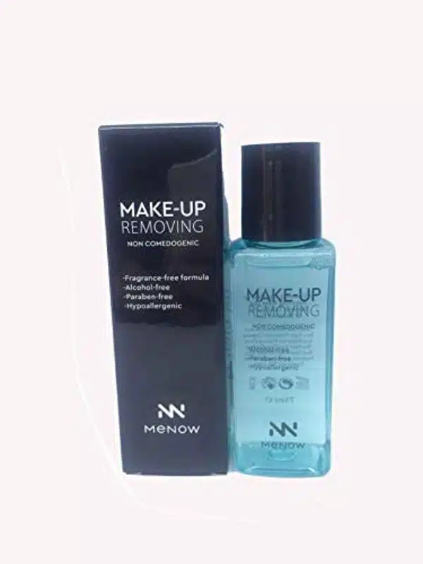 Menow Deep Cleansing Makeup Remover 75ml in a sleek white bottle with vibrant purple cap. - thumbnail