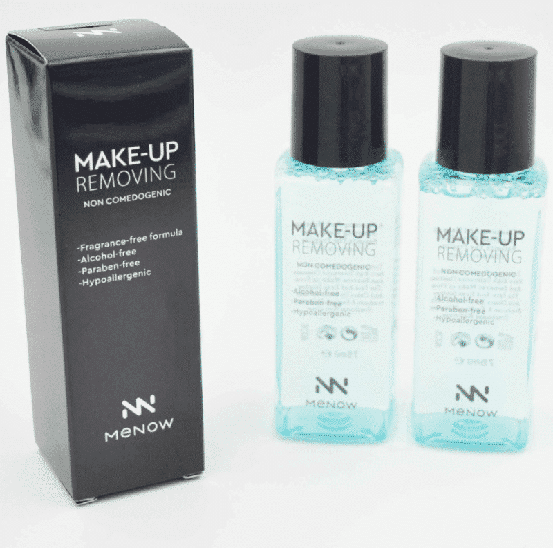 Close-up of Menow Deep Cleansing Makeup Remover 75ml bottle, showing back label details. - thumbnail