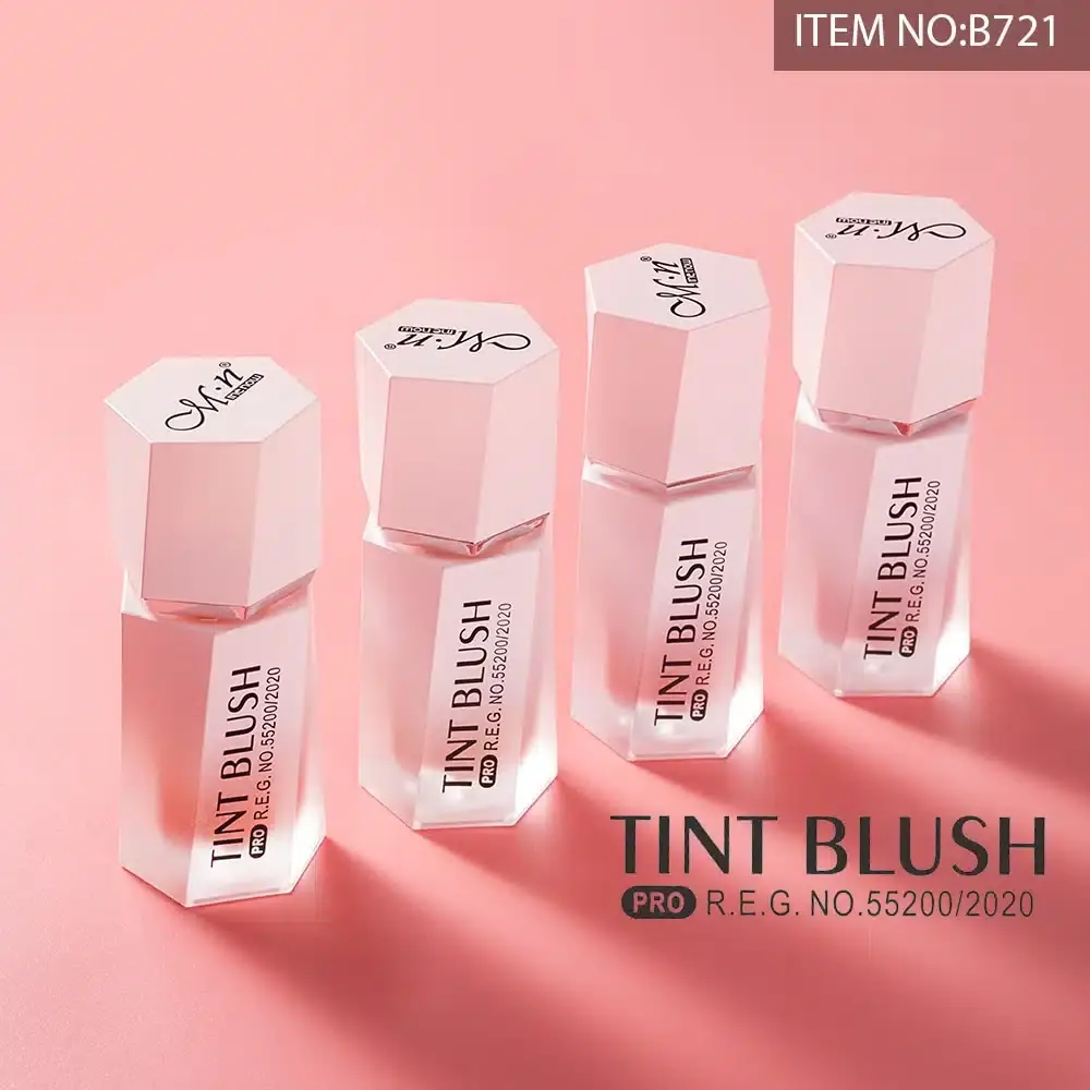 Menow Tint Liquid Blush 07 tube, 7ml, lying next to its white retail packaging box. - thumbnail