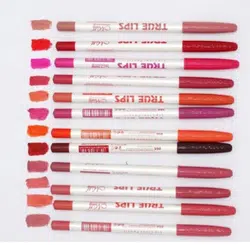 Close-up of Menow True Lip Liner pencils with hand swatches showing diverse vibrant colors. - thumbnail