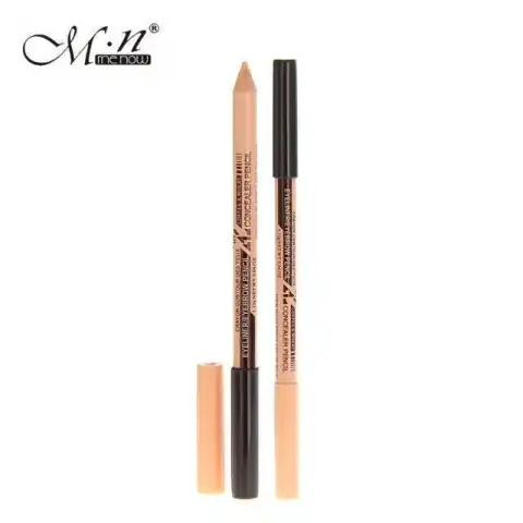 Menow Two in One black eyebrow pencil with spoolie brush and retractable tip.