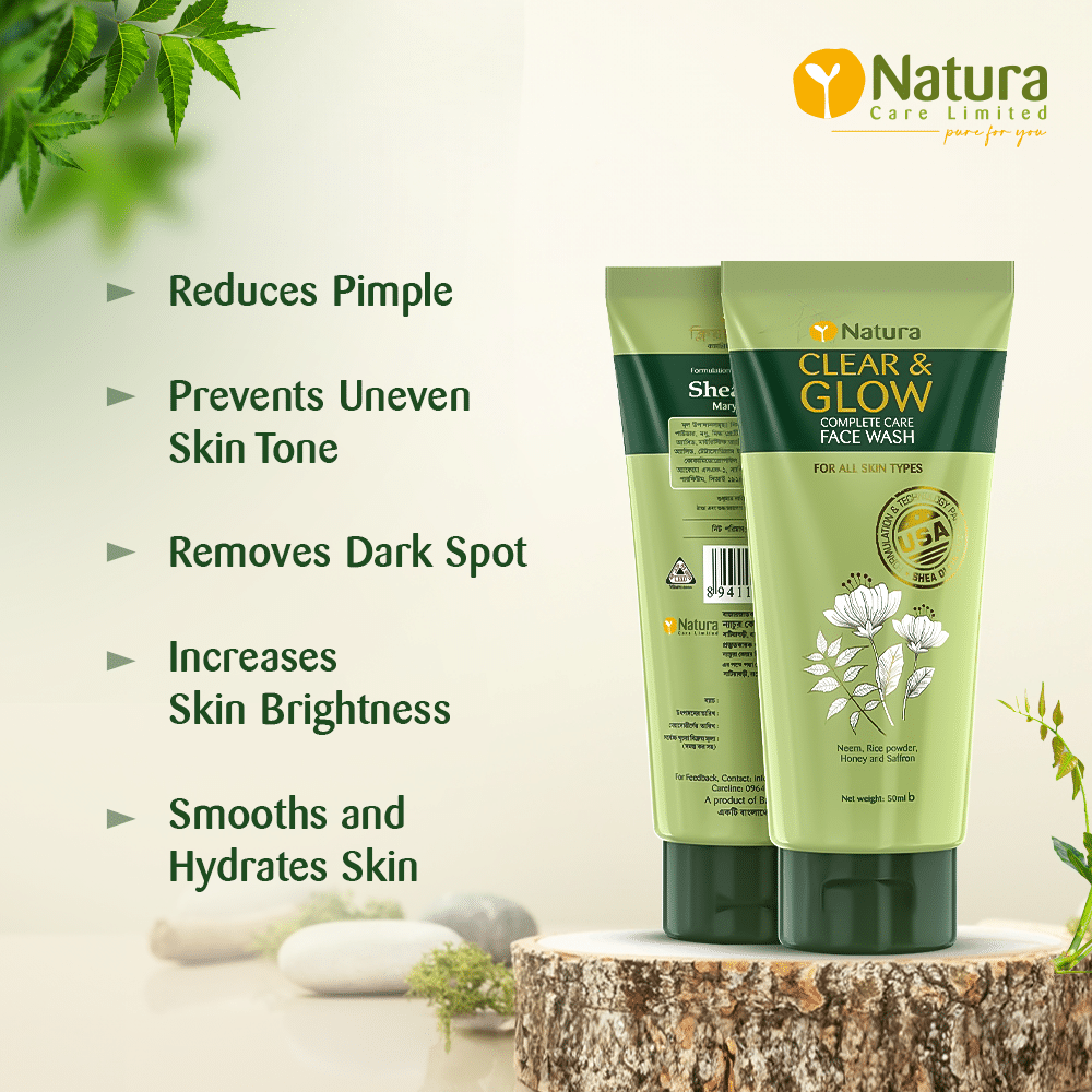 Natura Clear & Glow face wash lathering up into a rich, foamy texture. - thumbnail
