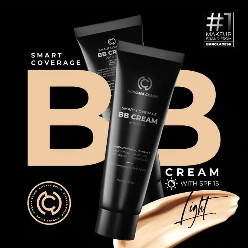 Nirvana BB Cream tube lying open with light shade cream dispensed on silver cap. - thumbnail