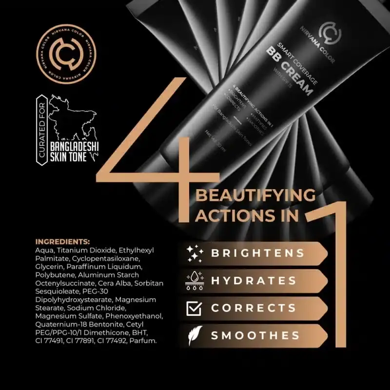 Close-up of Nirvana BB Cream tube, highlighting 'SPF15 Light' and 30ml product details. - thumbnail