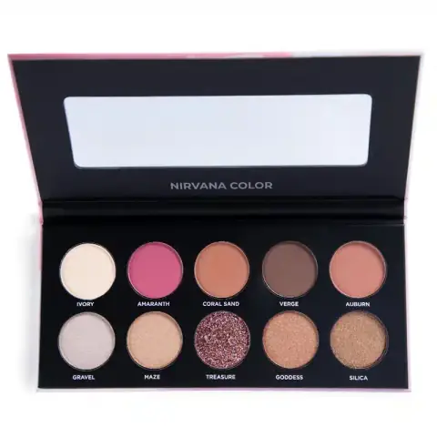 Nirvana Color "You Go Girl" eyeshadow palette, closed, showcasing its shimmering, holographic lid design.