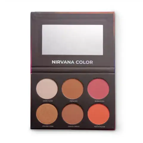 Nirvana Color Face Palette Windy Monsoon closed compact displaying brand logo on sleek black lid.