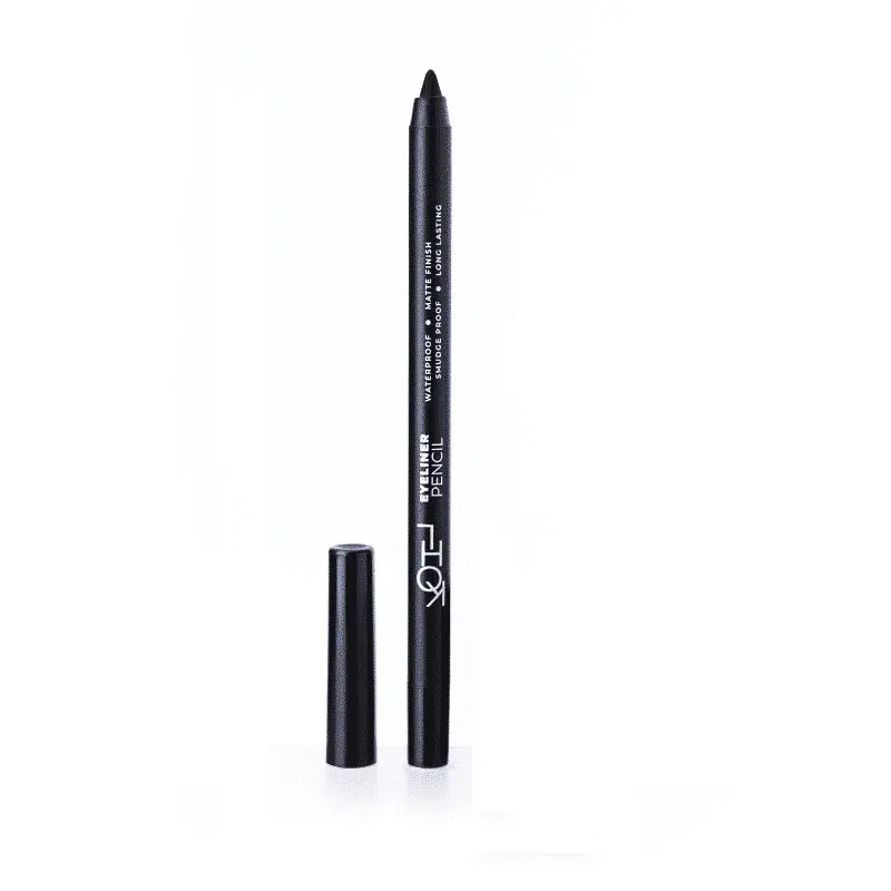 Nirvana Color Kohl Eyeliner Pencil, black with gold branding, revealing its sharpened tip.