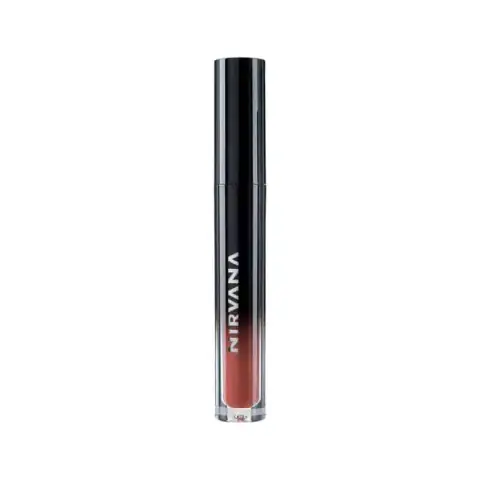 Nirvana Color Liquid Matte Lipstick "Kiss Me" 5ml, sleek gold-capped packaging clearly displayed.