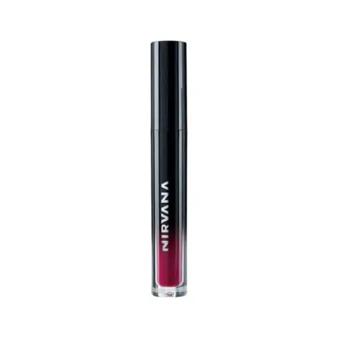Nirvana Color Liquid Matte Lipstick 5ml Sweet Raisin, elegant tube packaging, upright on white background.