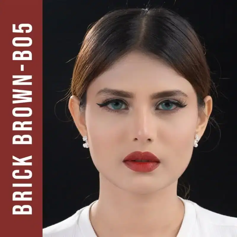 Sleek Nirvana Color B05 Brick Brown matte lipstick tube, capped, lying horizontally. - thumbnail