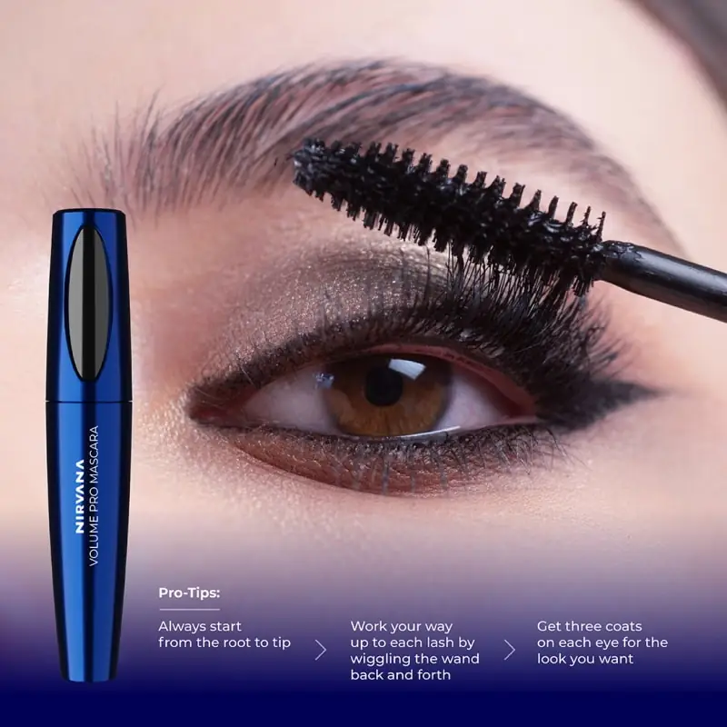 Close-up of Nirvana Mascara's full brush wand, coated with rich black volume-boosting formula. - thumbnail