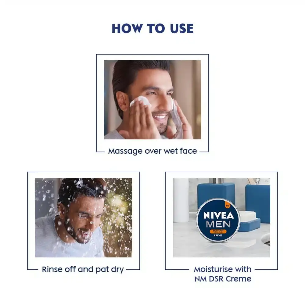 Two Nivea Men Dark Spot Reduction Face Wash blue tubes, one upright, one angled foreground. - thumbnail