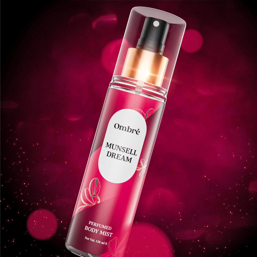 Ombre Perfumed Body Mist Munsell Dream bottle with detailed branding and pastel purple liquid. - thumbnail