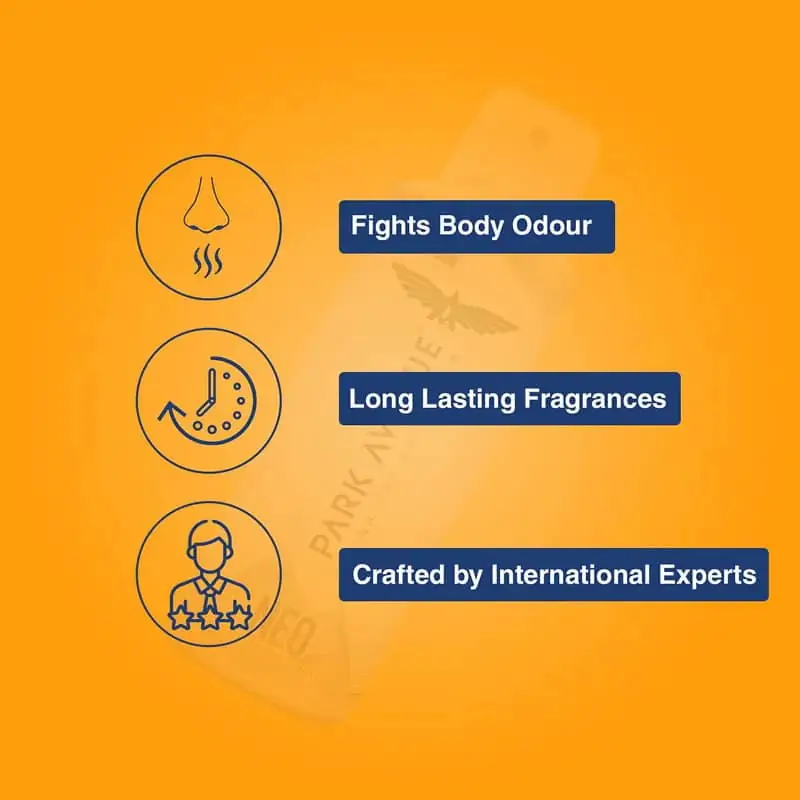 A hand holds the Park Avenue Voyage black body spray bottle, poised for application. - thumbnail