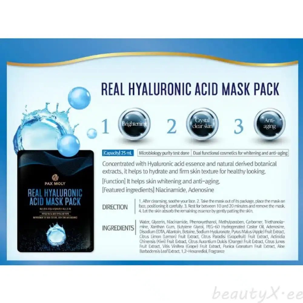Two Pax Moly Probiotics Sheet Masks, one upright and one lying flat, showing packaging angles. - thumbnail