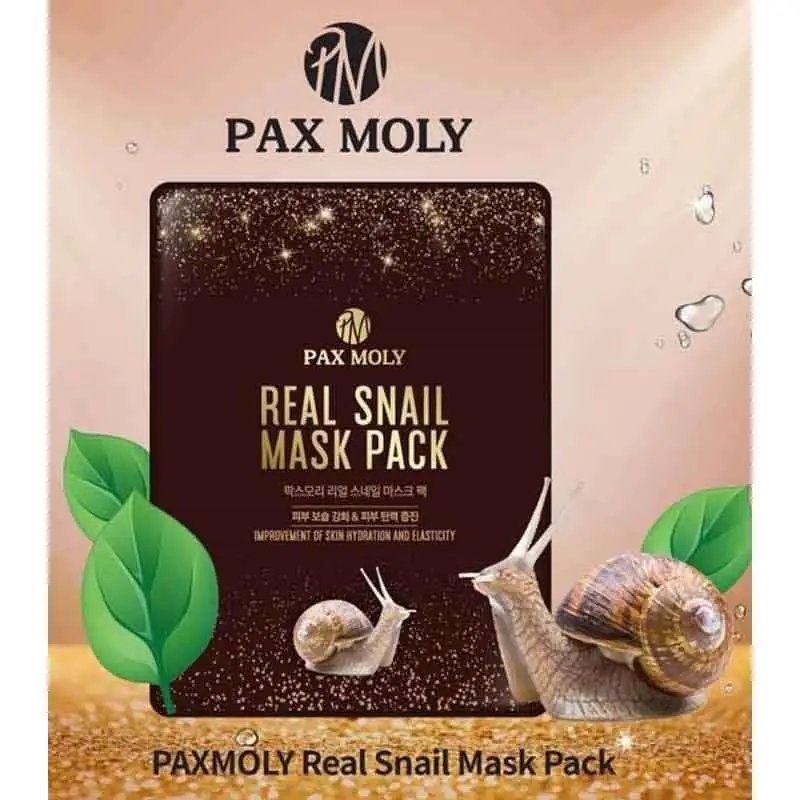 Three Pax Moly Snail Sheet Masks stacked neatly, showing multiple white and green sachets. - thumbnail
