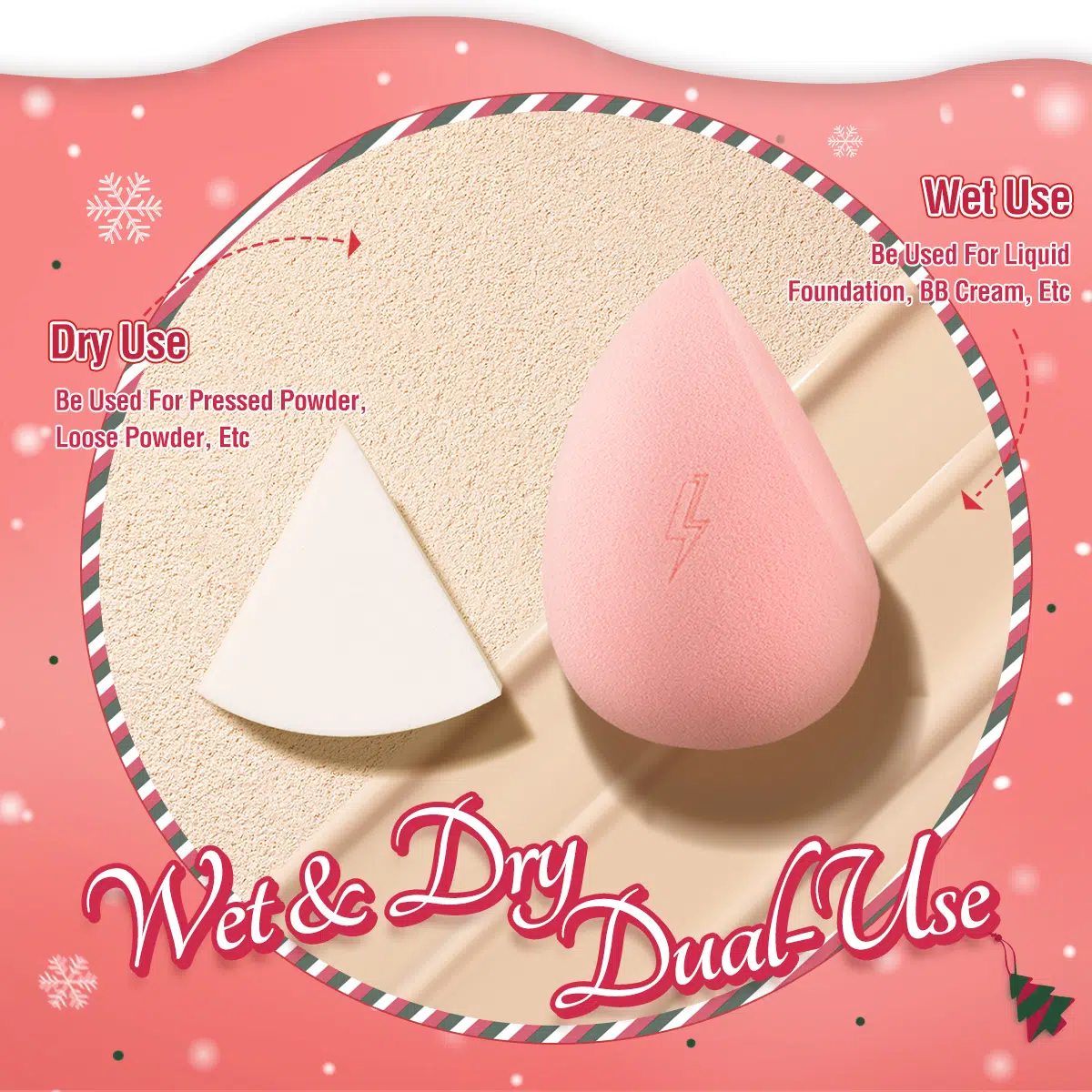Close-up of a single damp, expanded Pink Flash T01 pink beauty blender sponge. - thumbnail