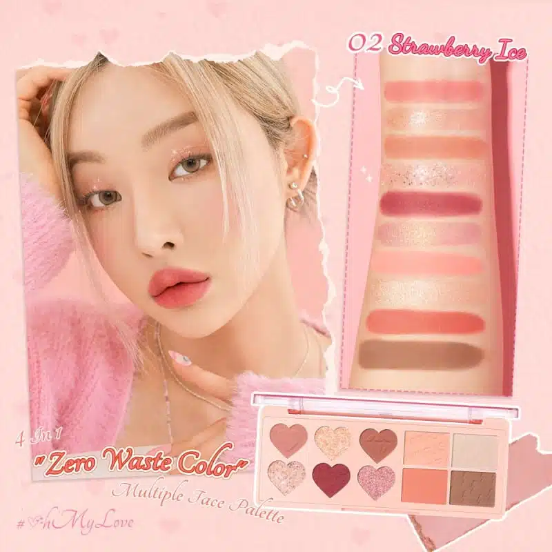 Pink Flash Strawberry Ice eyeshadow palette with its vibrant pink retail box displayed frontally. - thumbnail