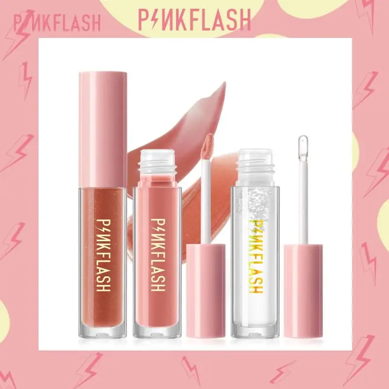 Pink Flash Lip Gloss L02-G03 Love Talk tube, showcasing sleek packaging horizontally on light background. - thumbnail