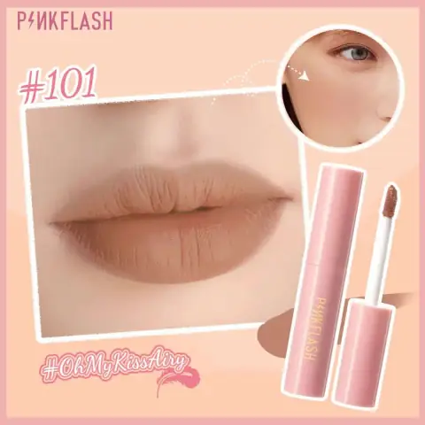 Pink Flash LIQUID Duo Matte Lipstick M01-101 tube standing upright, showing both pink and black caps.